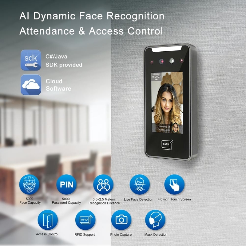 API Rfid কার্ড রিডার সহ টিমি ফ্রি বায়োমেট্রিক টাইম অ্যাটেনডেন্স মেশিন