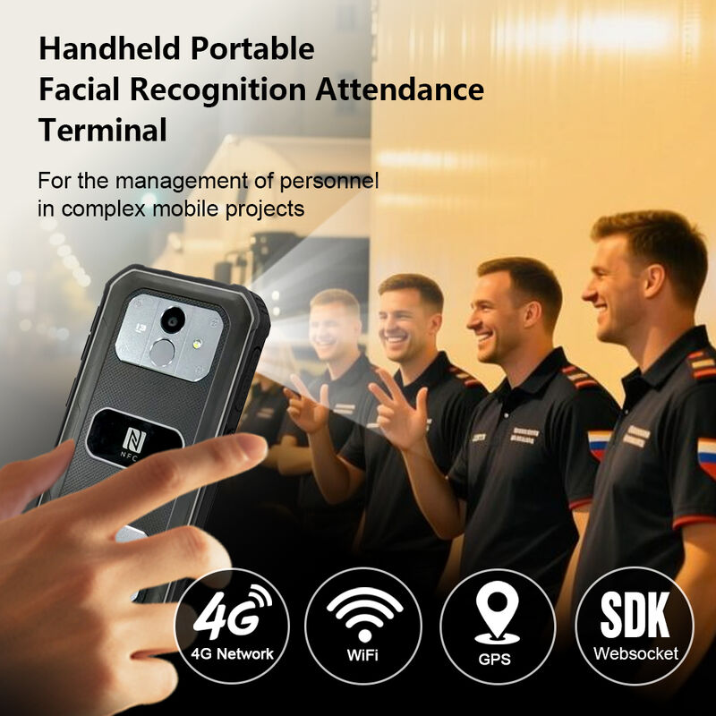 5.5 Inch Touch Screen 、 0.3s Fast  Face Recognition Time Attendance Terminal - 5000 Face Capacity for Mobile Attendance
