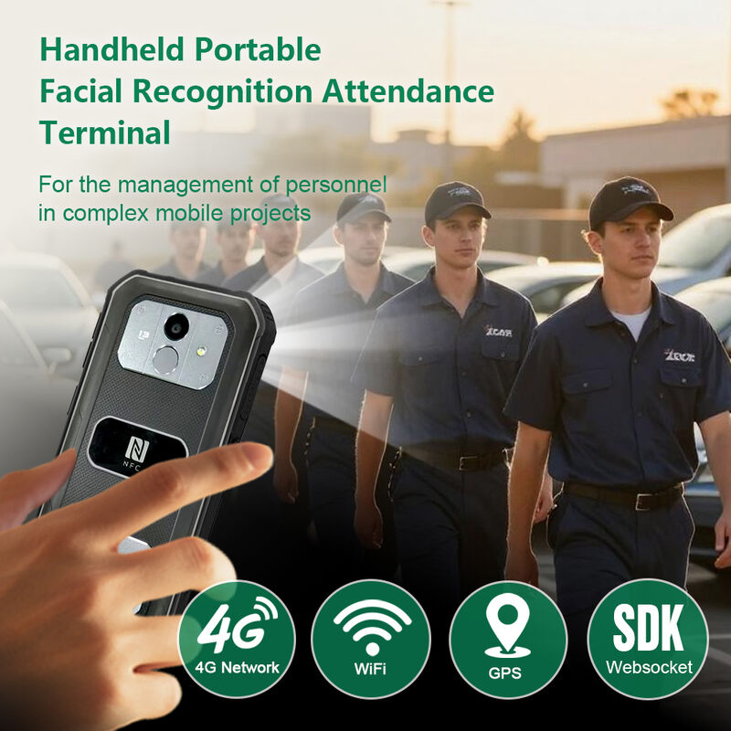 4G Portable Outdoor Android Facial Recognition Machine for Employee Time Attendance