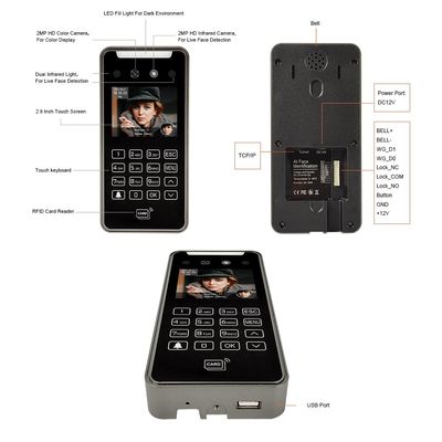 TCP/IP Wifi RFID AI ফেস রিকগনিশন বায়োমেট্রিক অ্যাক্সেস কন্ট্রোল পণ্য ক্লাউড ভিত্তিক