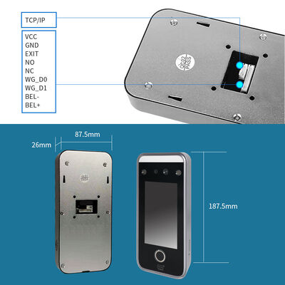 AI Dynamic Face Recognition Access Control Attendance Machine Fingerprint Password Card Door Lock Security System