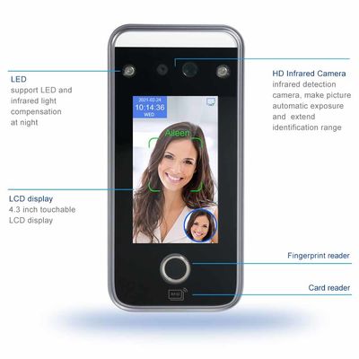 লম্বা স্ট্যান্ড বায়োমেট্রিক টাইম অ্যাটেনডেন্স মেশিন আইসি কার্ড ফিঙ্গারপ্রিন্ট RS485