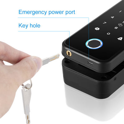 অ্যালুমিনিয়াম ABS Tuya স্মার্ট লক ফেস রিকগনিশন ফিঙ্গারপ্রিন্ট ফ্রেমলেস গ্লাস ডোর লক